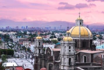 Atardecer en la Basílica de Guadalupe