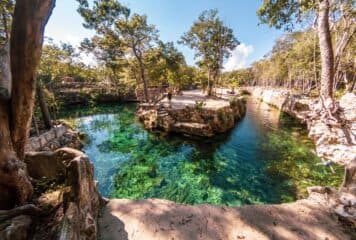 panorámica casa tortuga cenote