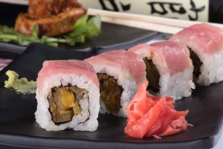 Rolls served at Maki Taco Restaurant at The Pyramid Hotel at Grand Oasis