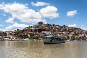 Vista de la isla de Patzcuaro en Mitchoacan